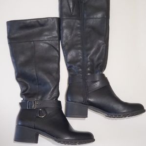 Style & Co black leather boots Sz 6M